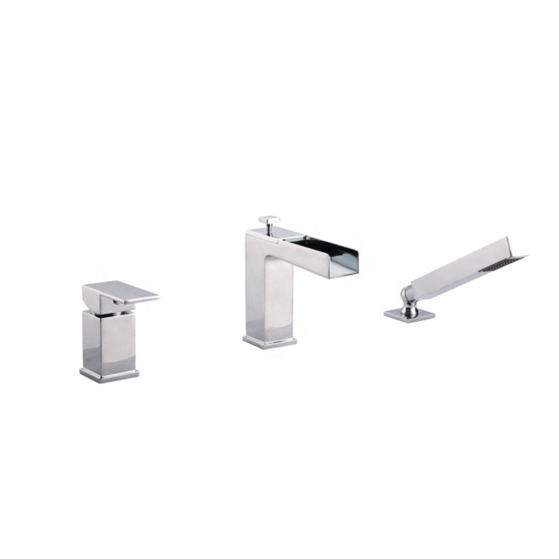 Modern Solid Brass 3PCS Bathtub Faucet With Brass Hand-held Shower